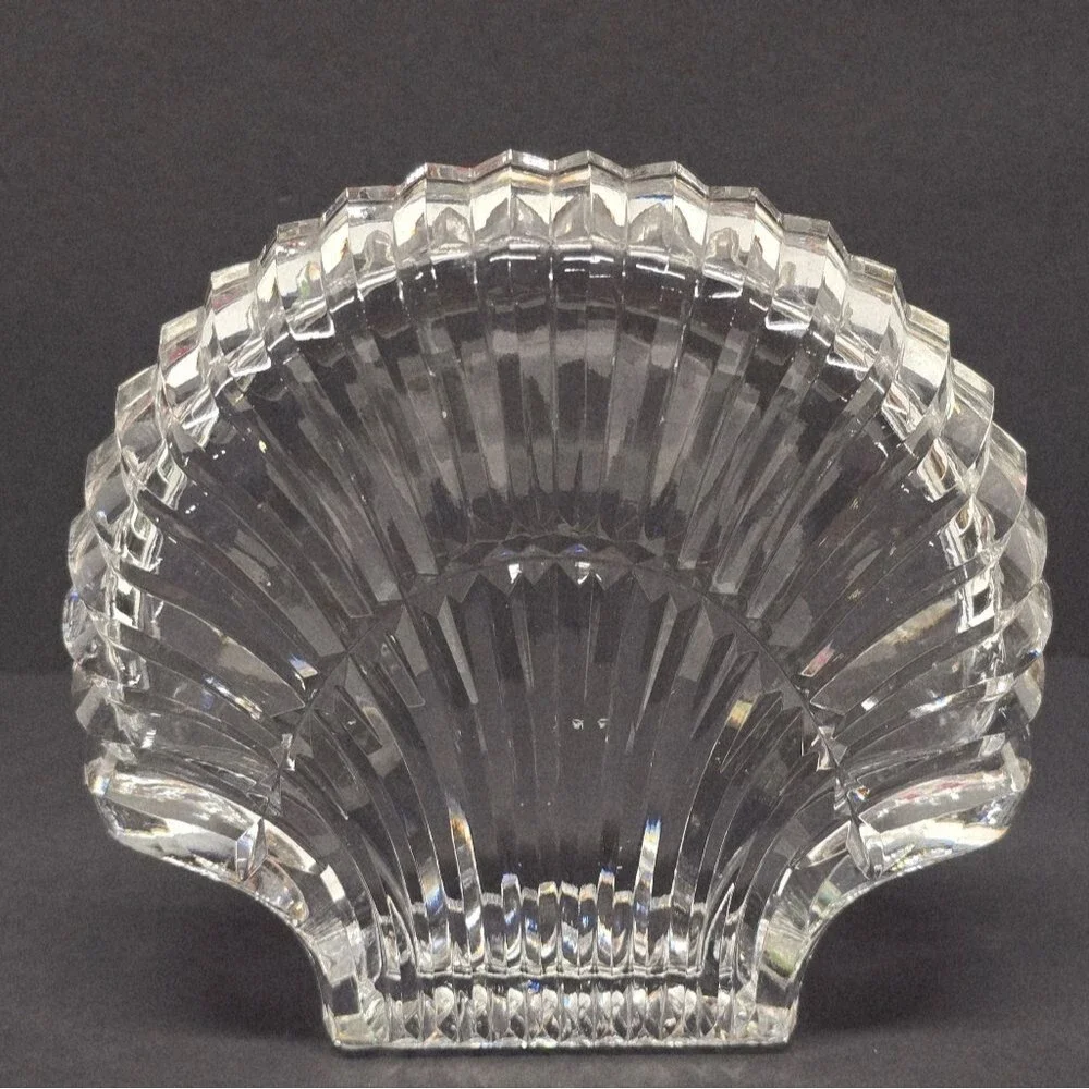 Vintage Waterford Crystal Scalloped Sea Shell Jewelry Trinket Vanity Dish